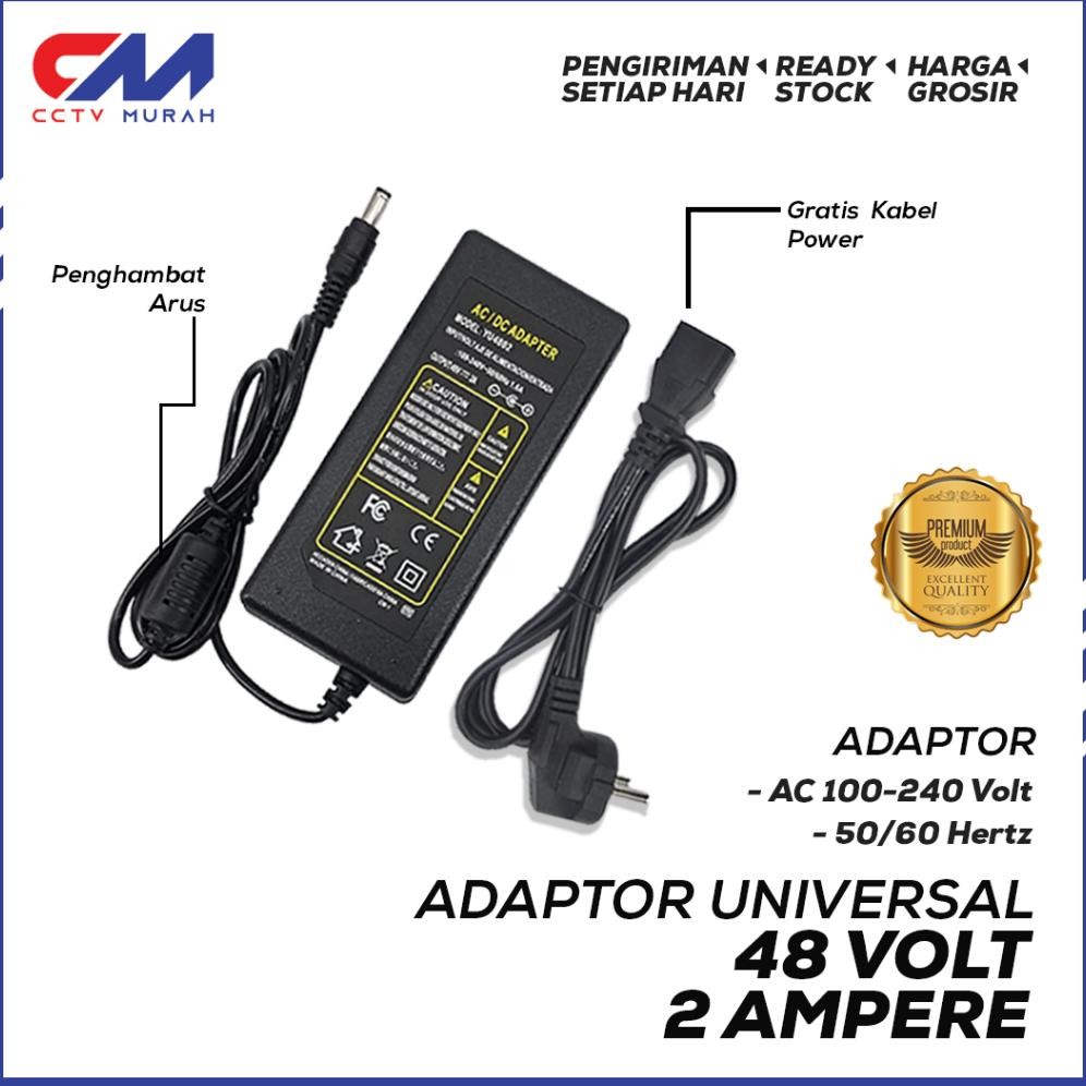 Adaptor 48 Volt 2 Ampere Power Supply || AC DC 100-240 Volt/50-60Hertz Nugi