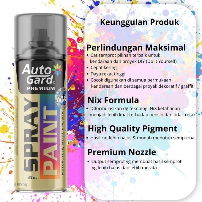 Baru Cat Semprot Doff Putih Autogard Flat White 14 Premium Helm Motor Mobil Sepeda Kayu Tembok Alumi