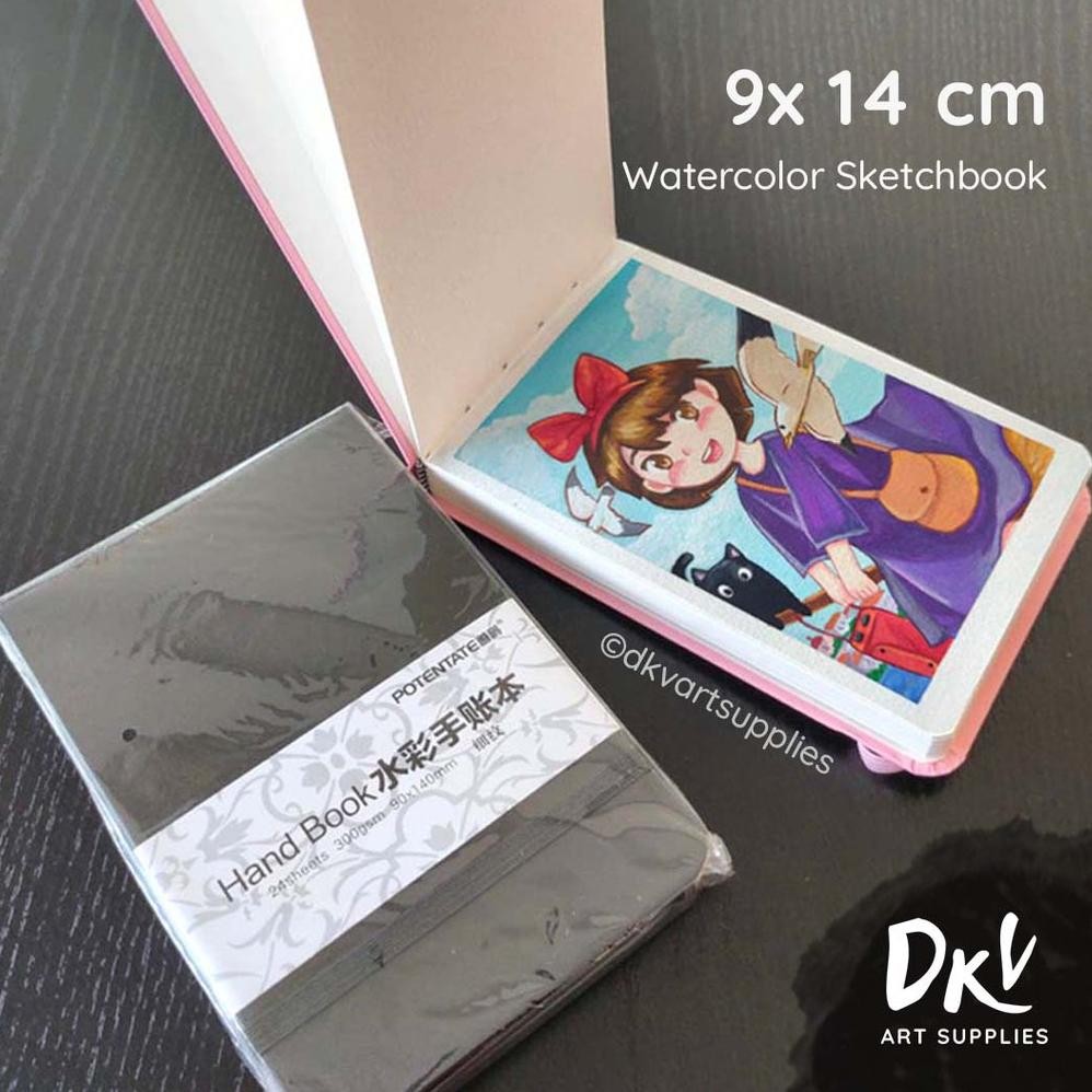 

Watercolor Sketchbook POTENTATE Mini 9x14cm 300gsm hardcover jahit Nugi