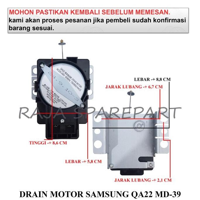 ~~~~~] DMSQ MOTOR DRAIN MESIN CUCI / DRAIN MOTOR / DRAIN MOTOR SAMSUNG QA22 MD-39