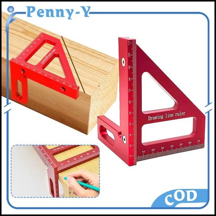 

Penggaris Segitiga Siku Aluminium Penggaris Siku Mistar Multifungsi Woodworking Ruler