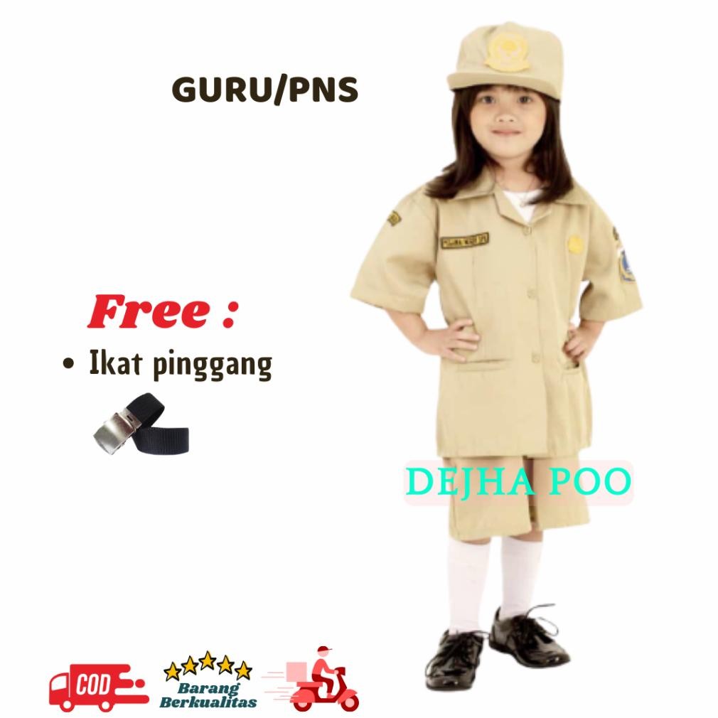 Baju Seragam GURU / PNS WANITA Baju Profesi Anak Perempuan Stelan PNS Cilik / Anak Pakaian Karnaval 