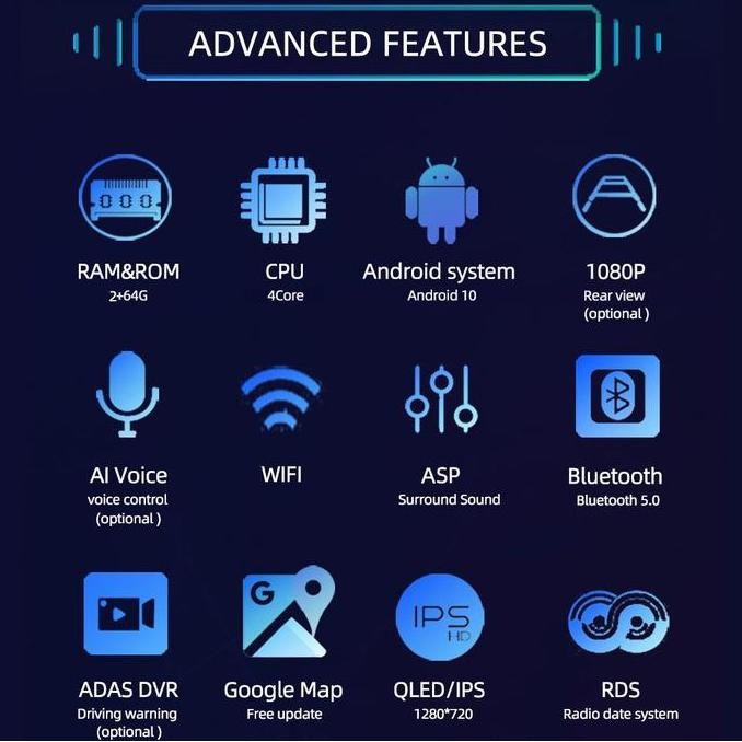 Headunit Android Universal 9 Inch 2GB Double Din Head Unit Tape Mobil