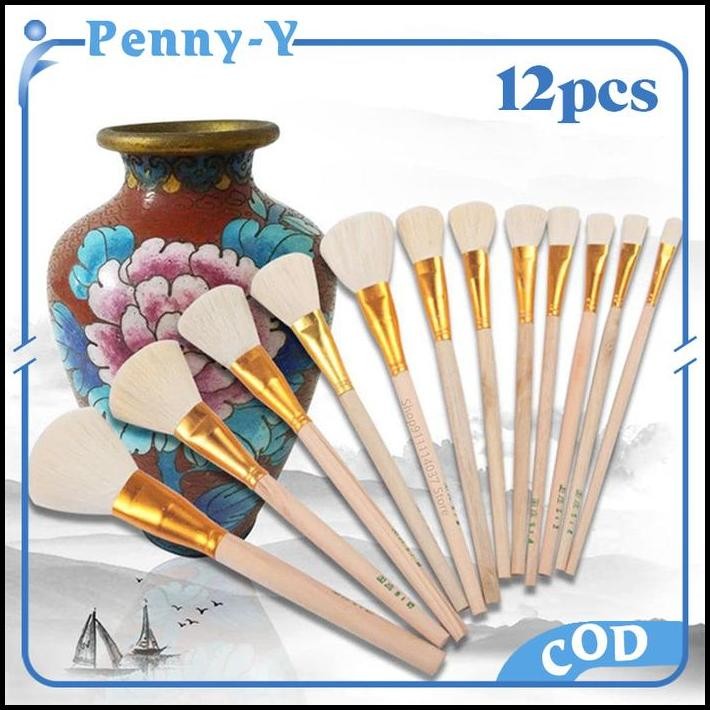 

12pcs Kuas Bulu Domba / Kuas Kayu Kue / Kuas Kue Kering / Pastry Brush