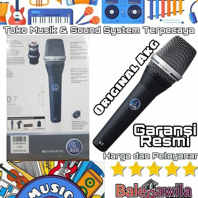Microphone Mic Kabel Vocal Dynamic Dinamic Akg D7 D 7 Ori Garansi