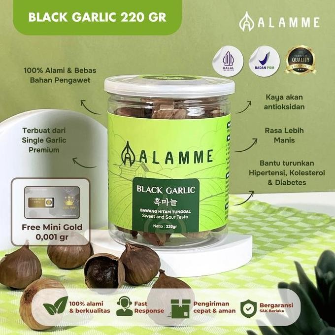 

Diskon! Black Garlic Bawang Hitam Tunggal Lanang Jumbo Premium Alamme 220gr