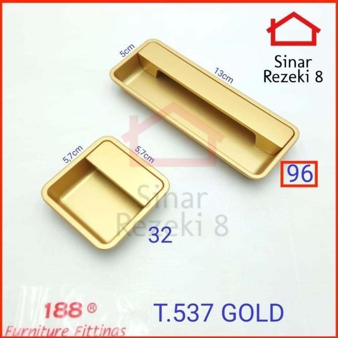 Tarikan Tanam 537-96 Gold Handle Pintu Sliding Laci Lemari Gagang