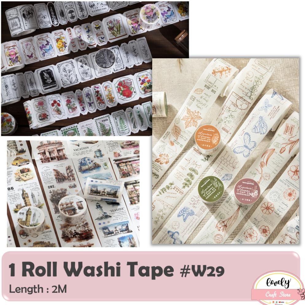 

Rd1- Lovelycraft | W29 Washi Tape Deco Tape Paper Tape Selotip Kertas Dekorasi Journal Bujo Scrapbook Diy