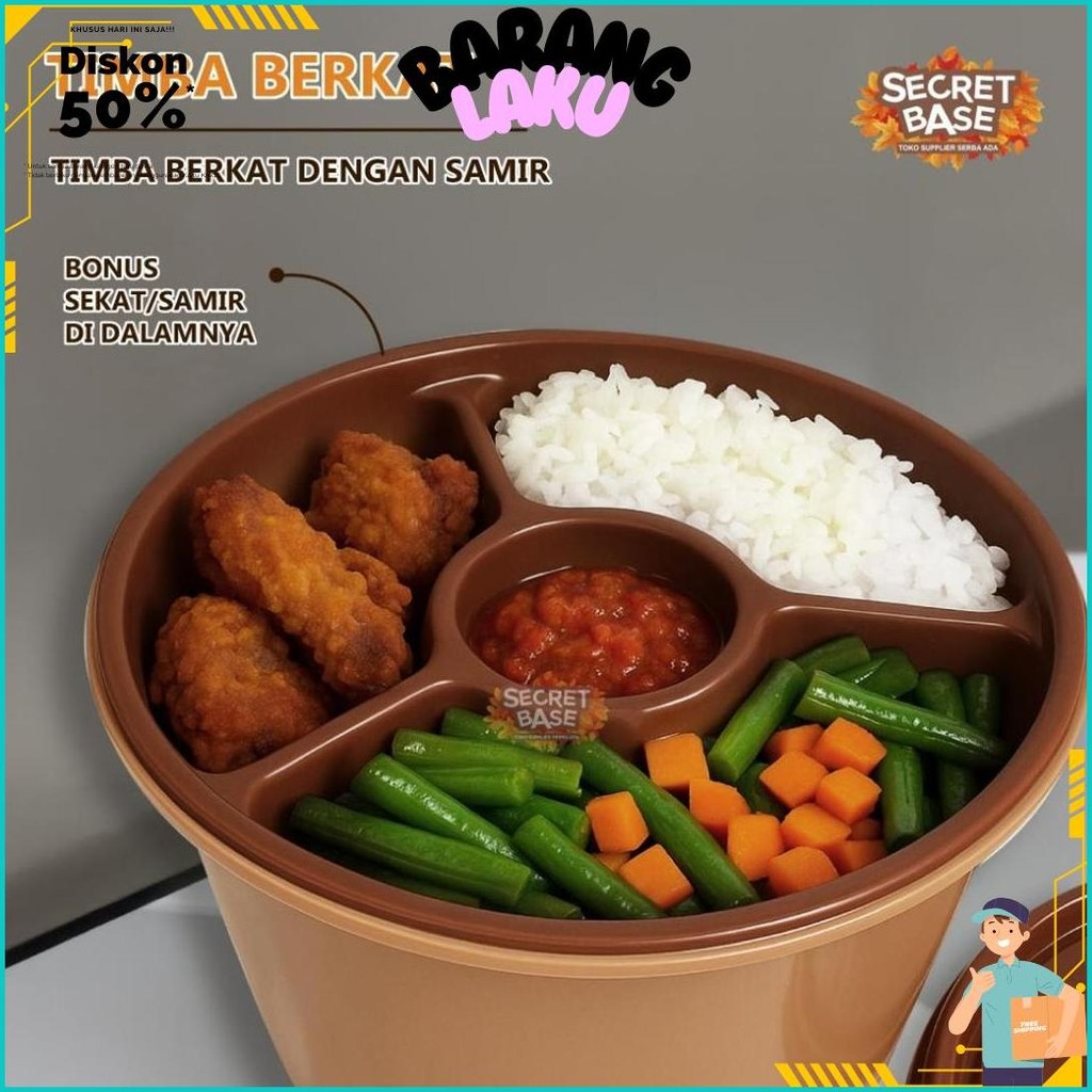 Timba Berkat - Bonus Samir / Bakul Nasi / Ember Tong Bak / Baskom Plastik /Berkat Hajatan Unik Bisa 