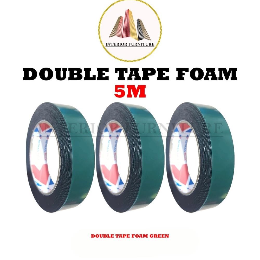 Rd1- Double Sided Foam Tape Tape Busa Dua Sisi Tape Double Foam Double Tape Hijau 5Meter X 2,4Cm