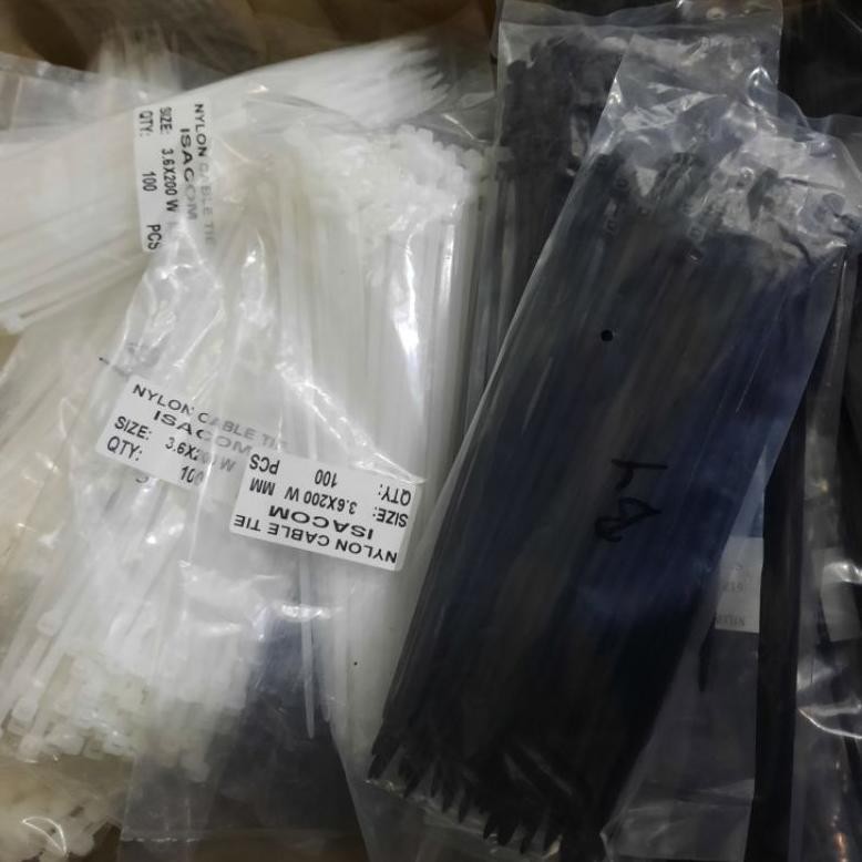 

Rd1- Kabel Ties Kabel Tis 20Cm 25Cm 30Cm Nylon Hitam Putih 100Pcs