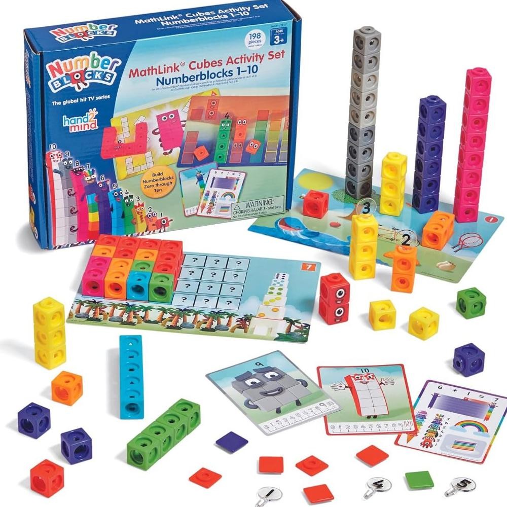 Terlaris Hand2Mind - Numberblocks Mathlink Cubes 110 Activity Set, Mainan Blok Matematika