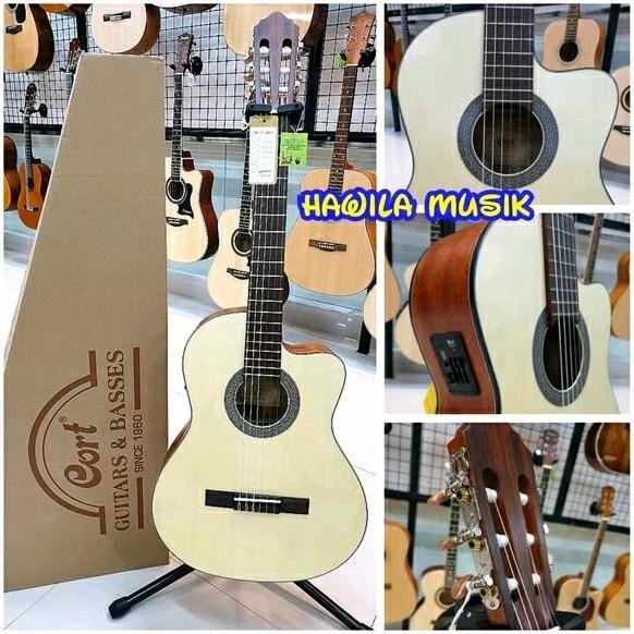 Gitar Cort Ac120Ce-Op Classic Guitar Elektric Open Pore Original