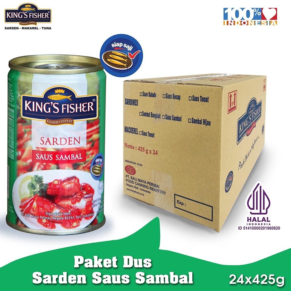 

NO_MORE Paket 1 dus 24pc King's Fisher Sarden saus sambal 425g Makanan Kaleng