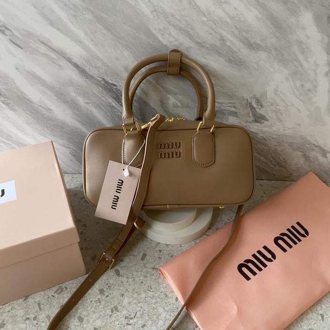Tas Miumiu Arcadie Bowling Handbag Import Shoulder Bag Wanita Premium Aaa Quality Free Box