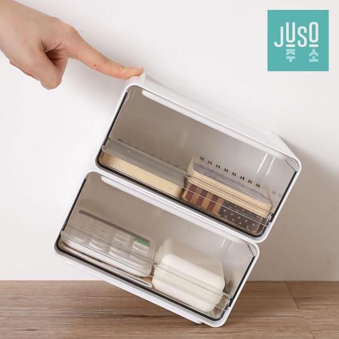

JUSO Kotak File Laci Penyimpanan Desk Drawer Storage Box Stackable FA
