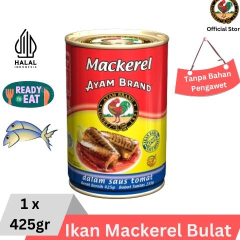 

NO_MORE Ayam Brand - Ikan Mackerel Kaleng Bulat Saus Tomat 425gr