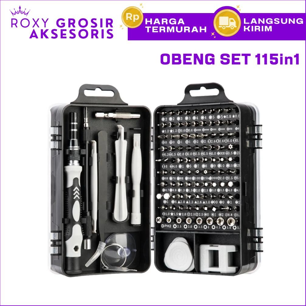 Obeng Set Lengkap 115 in 1 Set Obeng Super lengkap multifungsi obeng service hp laptop reparasi
