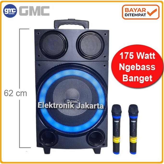 Promo Speaker Karaoke Bluetooth Portable Besar Gmc 897 L + Bonus Mic