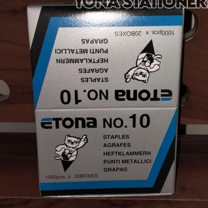 

Isi Staples Etona No.10 1 Pak 20 Kotak Kecil 1 Pcs X 20 Boxes