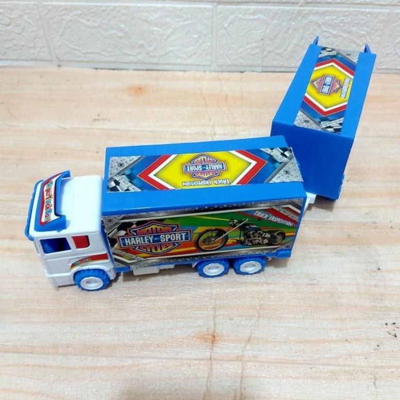 Jg-56 Mainan Truk Box Gandeng Miniatur Mobil Truck Kontainer Anak Laki Cowok