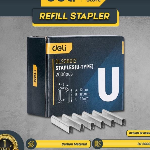

Deli Hand Riveter Isi Ulang Refill Staples U12 X 6.3 X 1.2Mm2Pcs Perkakas Edl238012