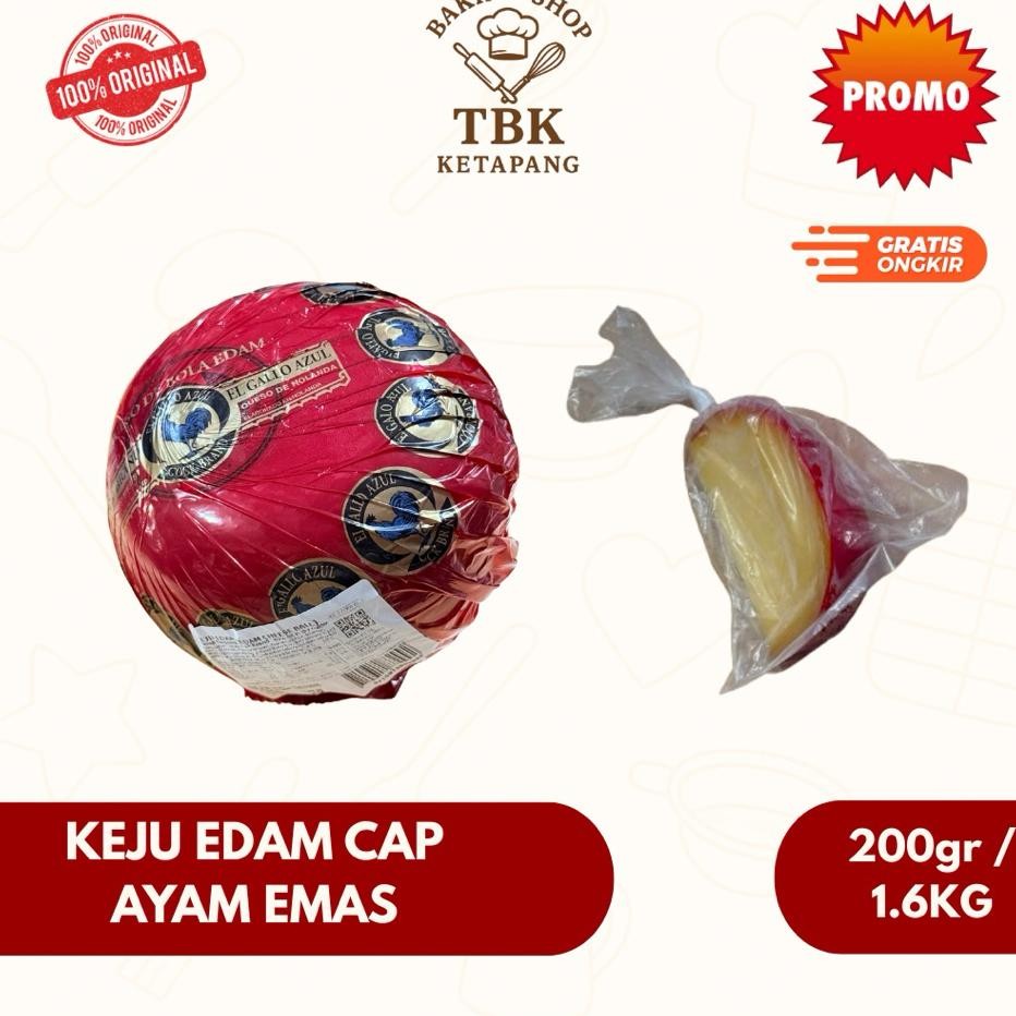 

Keju Edam Cap Ayam Emas Utuh 1.6Kg Repa 200Gram 300Gram