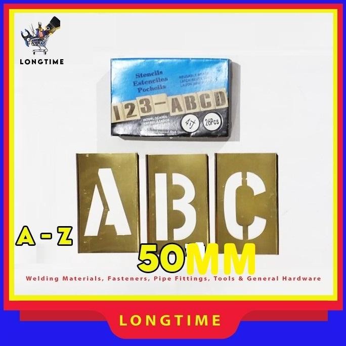 

BRASS STENCIL LETTER 50MM STENSIL HURUF A-Z KUNINGAN 2 INCH INTERLOCKING STENCILS LETTER 26PCS 50 MM - IMPA 613147 ORIGINAL DAN TERPERCAYA