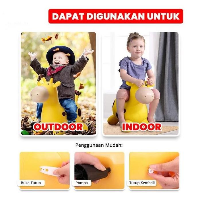 TERBARU MAINAN KUDA KUDAAN KARET JUMPING ANIMAL HORSE MAINAN ANAK TUNGGANG KUDA SAPI RUSA KARET LONC