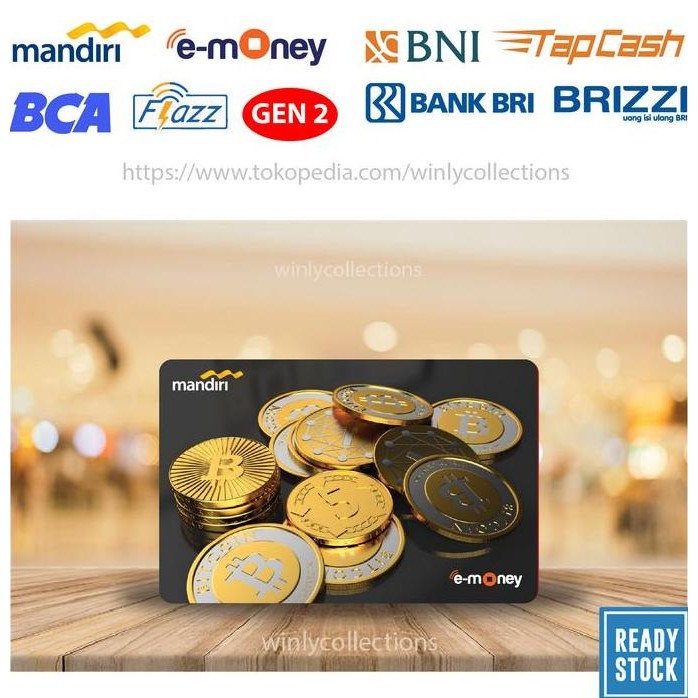 KARTU EMONEY ETOLL BCA MANDIRI BNI BRI Bit Coin Bitcoin - 1 SISI