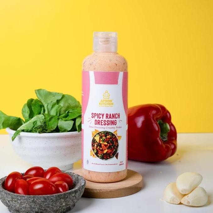 

Promo Apron Kitchen Spicy Ranch Dressing 250ml | Saus Salad Creamy Pedas