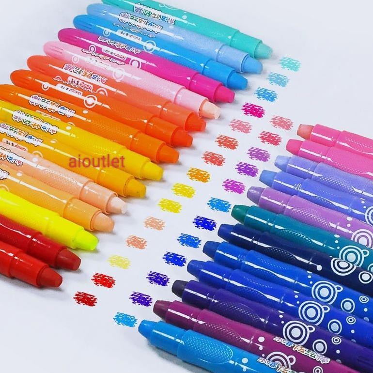 

Promo Silky Crayon Grasp 12 / 24 / 36 / 48 Warna Besar / Sedang / Kecil Crayon Licin Watercolori U-45