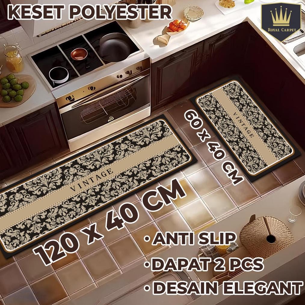 Keset Dapur Polyester Anti-Slip / Keset Dapur Panjang PREMIUM / Keset Halus
