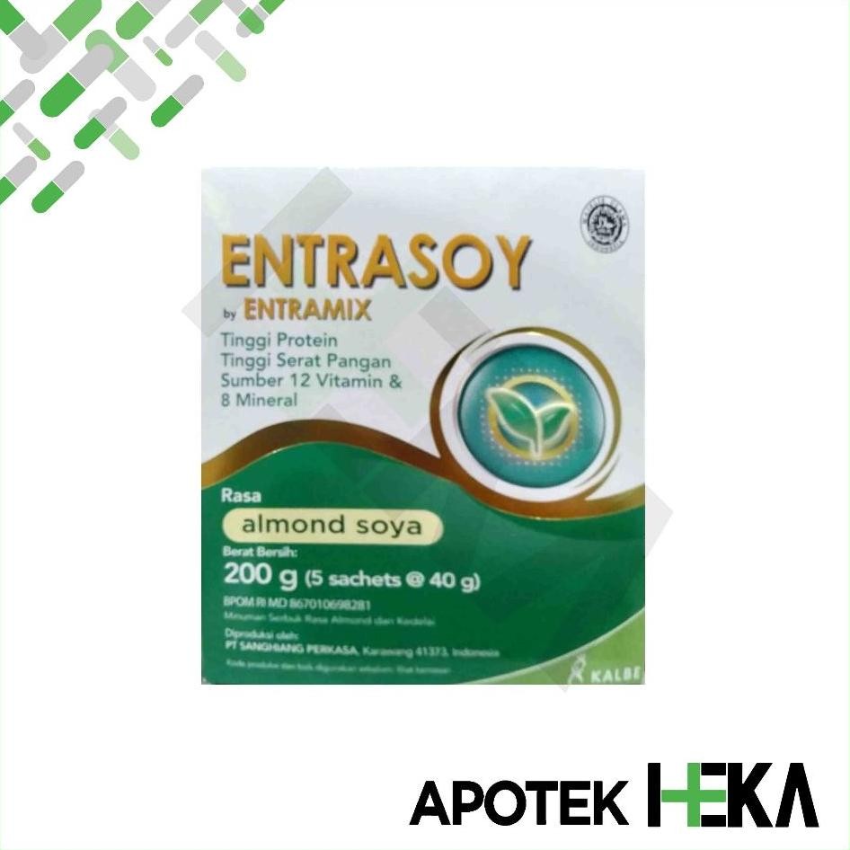 Entrasoy 200 G Almond Soya Susu Nutrisi Dewasa Tinggi Protein Serat Entrasoy