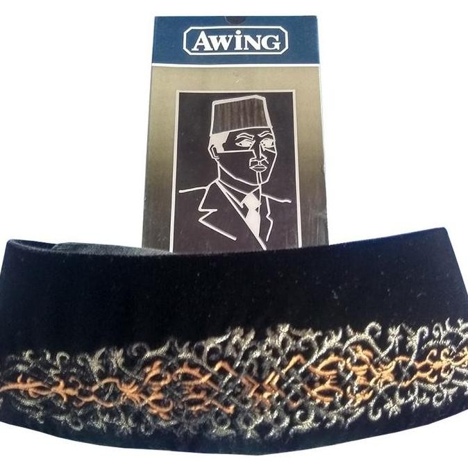 Songkok Kopyah Peci Awing Bordir Zavier Emas Motif Muslim