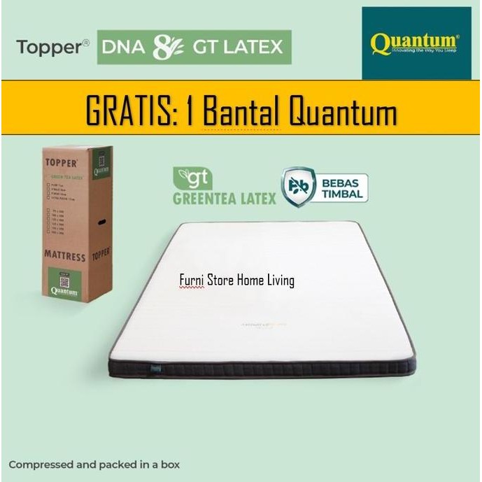Quantum Topper Greentea Latex Dna 8 Cm 120X200 Cm Alas Kasur