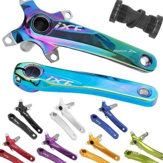 Crank Crankset Ixf Jiakun Hollowtech Ht 2 Bcd 104 64 Bisa Single Atau Double Chainring Panjang Arm 1