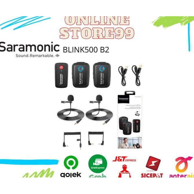 PROMO MIC WIRELESS SARAMONIC BLINK 500 B2 CLIP ON LAVALIER KAMERA HP VLOG