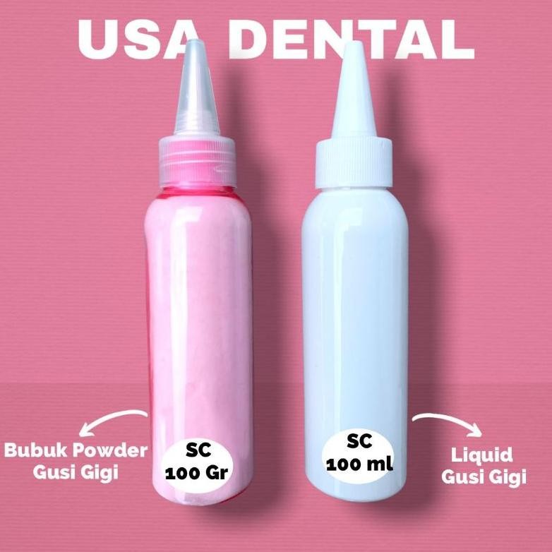 Dental Bahan Gusi Gigi Palsu / Bahan Sambung Gusi Palsu Powder Dan SC aSt