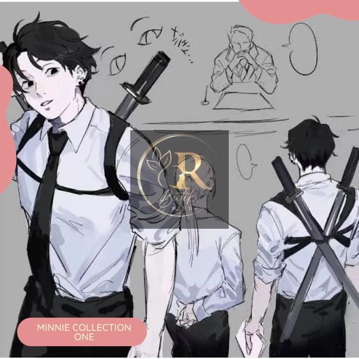 KISHIBE BODYBELT HARNESS AKSESORIS FASHION PU LEATHER RING ACCESSORIES COSPLAY KISHIBE KEMEJA PUTIH 