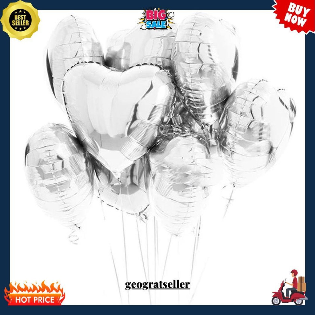 Balon Foil Love / Balon Foil Bentuk Hati 40Cm Perpack Isi 50 Cod