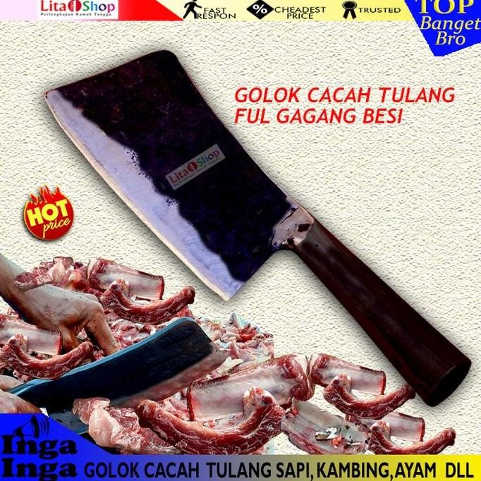 Pisau Golok Cacah Daging Sapi - Pisau Tulang Daging Kambing Cacah