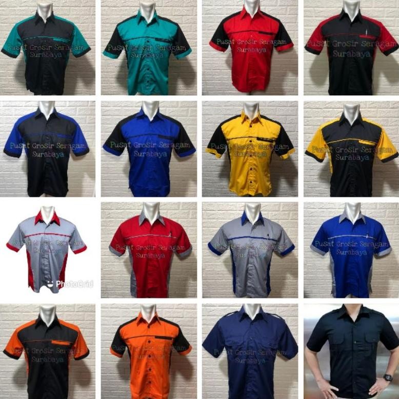 Grosir Baju Kerja pria seragam kerja pria kemeja kerja pria hijau tosca hitam baju kerja kantor hija