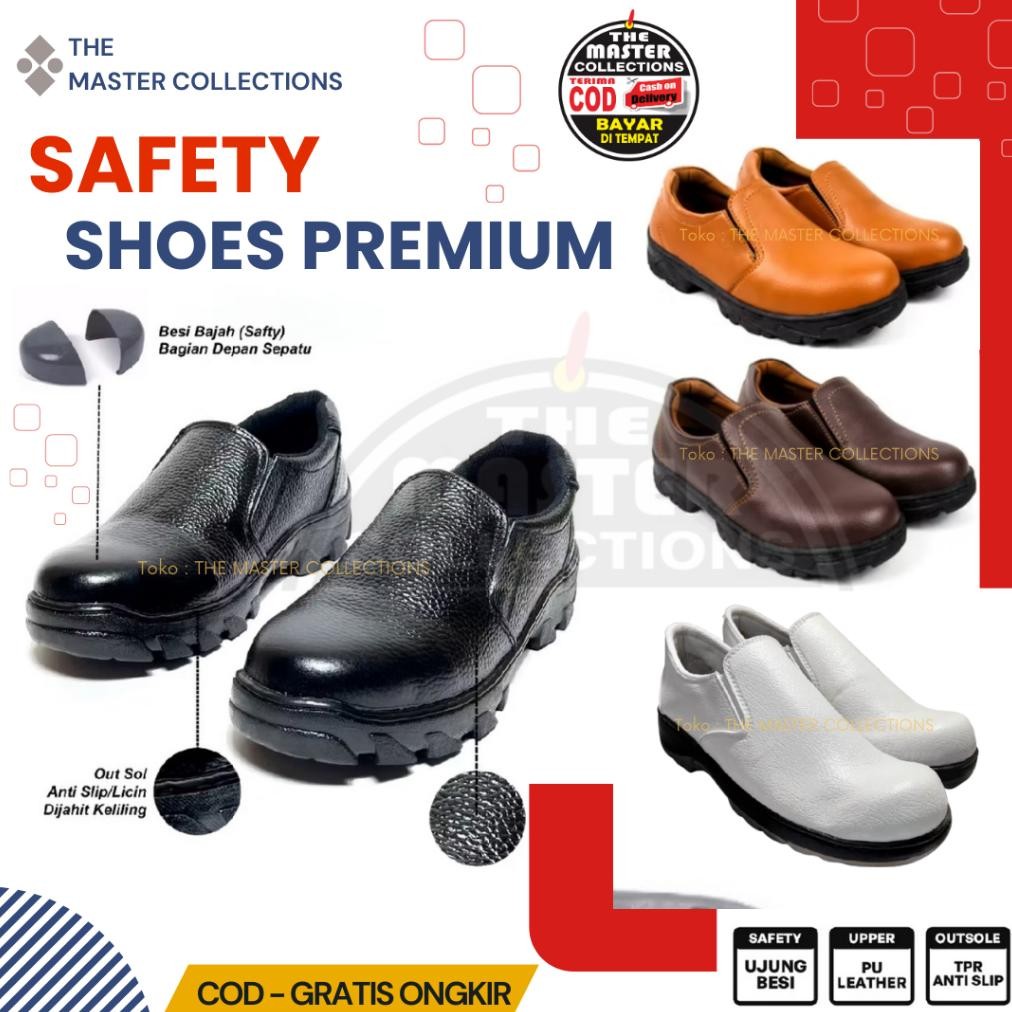 DF342>> Sepatu Safety Boots Pria Ujung Besi/ Sepatu Kerja Lapangan Proyek  Sepatu Safety King Sepatu