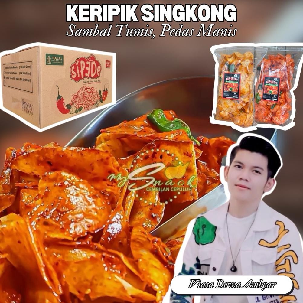 

KERIPIK SINGKONG PEDAS DAUN JERUK siPeDe 1KG KERIPIK SANJAY BALADO RUJAK PEDAS MANIS VIRAL JABODETABEK JAWA, BALI, SUMATRA, MADURA aff - my snack910 aSt