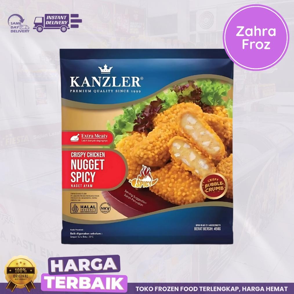 

KANZLER CRISPY CHICKEN NUGGET SPICY 450 GR | NAGET AYAM PEDAS aSt