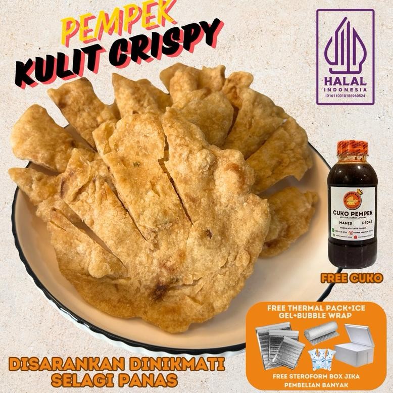 

[Halal] Pempek King Kulit Crispy isi 5/10 Mpek Mpek Palembang Paket Frozen Free Packing tenggiri aSt