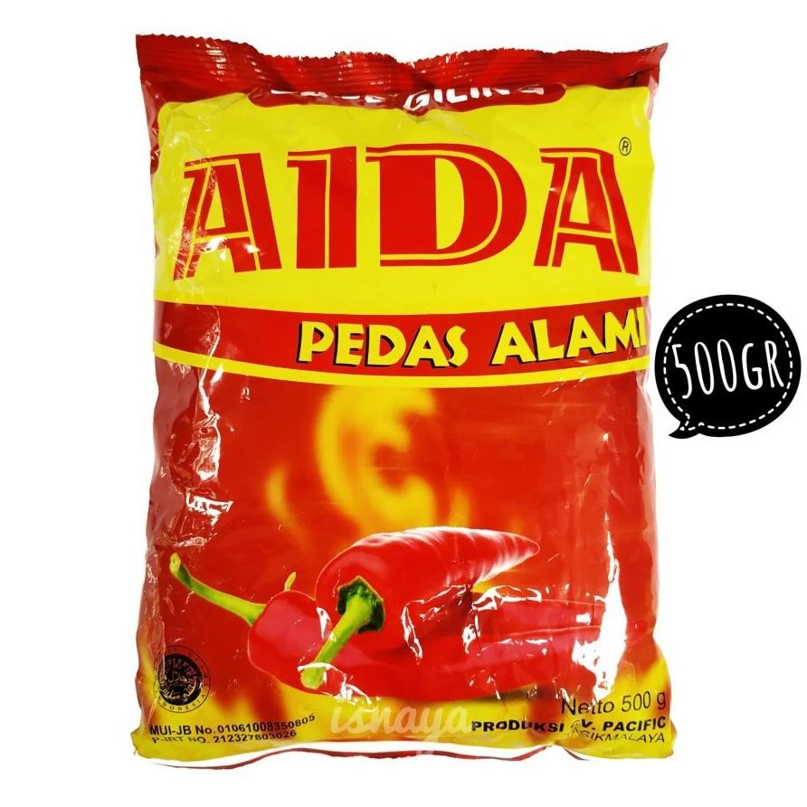 

Bumbu Tabur Serbuk Bubuk Cabe Giling Pedas Aida 500 gram Per 1 PCS aSt