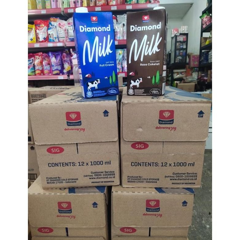 

Susu UHT Diamond 1 Liter Isi 12pcs Putih/Coklat aSt