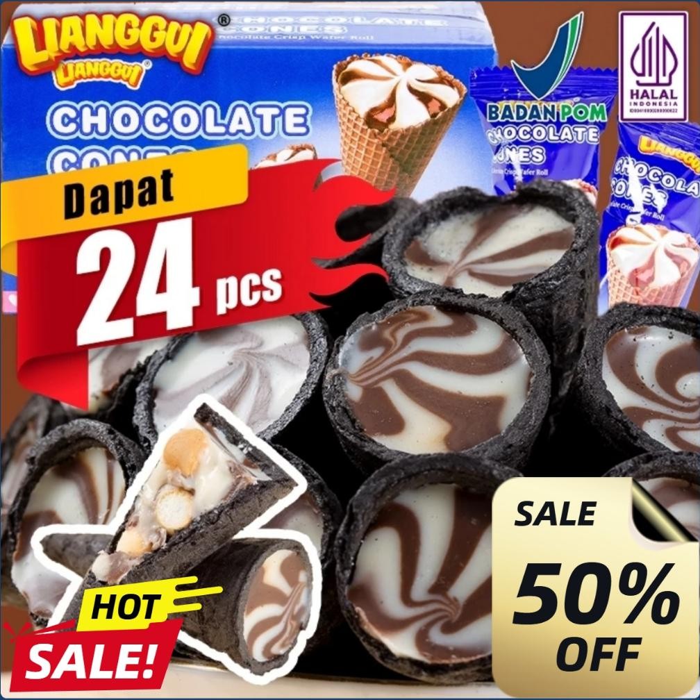 

[Hampers/Gift] [Pengiriman 24 jam] Lianggui HALAL Chocolate Cones Vanilla Strawberry Crisp Roll Wafer Ice Cream Flavour Wafer Roll Biskuit Coklat Bentuk Ice Cream Wafer CHOCO/CHOCO & MILK SWEET Wafer aSt